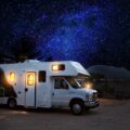 rv, camper, night