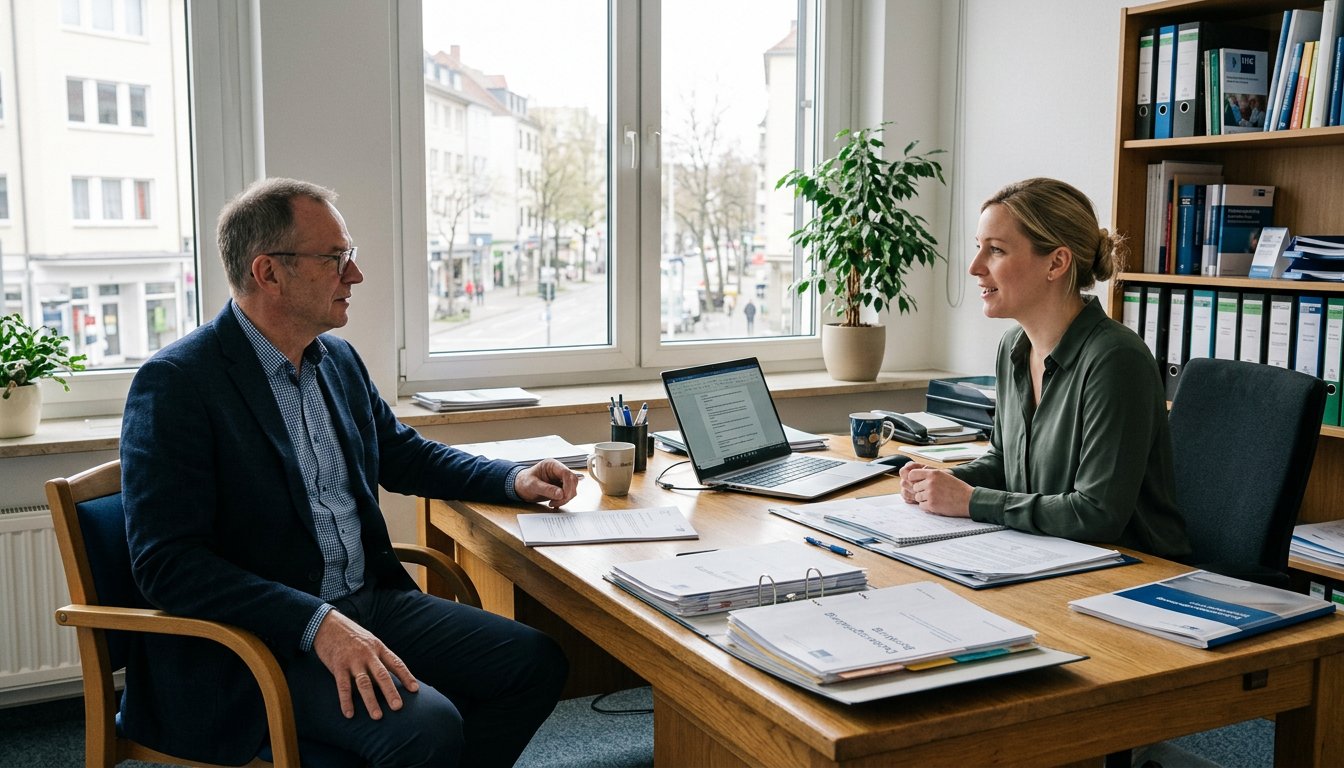 Beratungsgespräch bei der Ausbildungsberatung einer Kammer