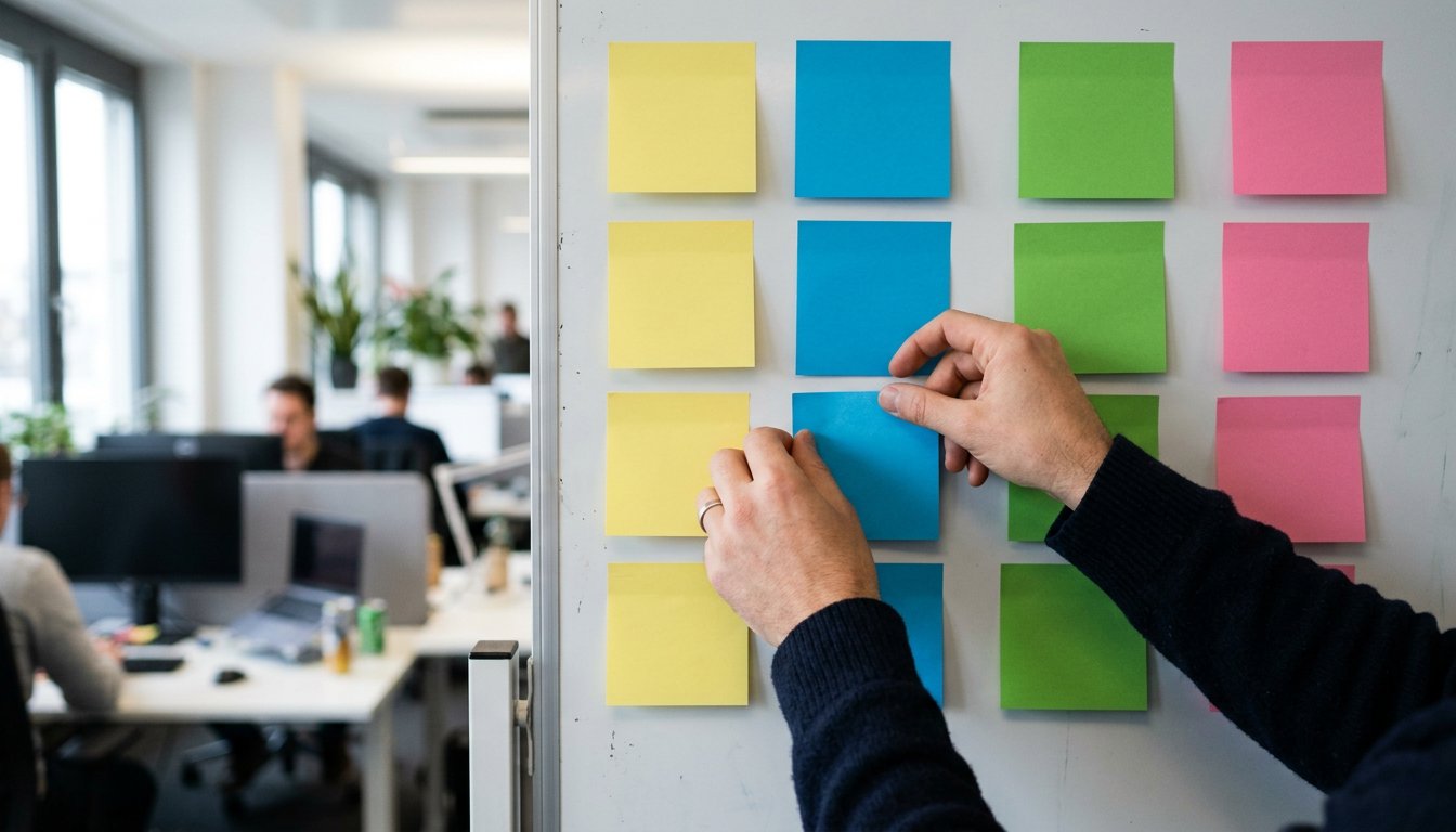 Aufgabenboard mit Karten in mehreren Spalten