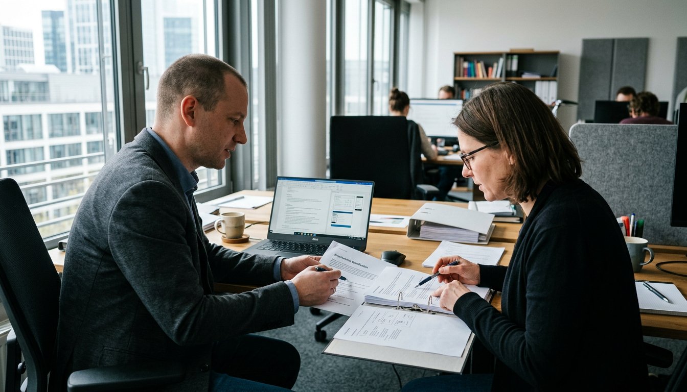 IT-Consultant bespricht mit einer Kundin die Anforderungen an ein neues System