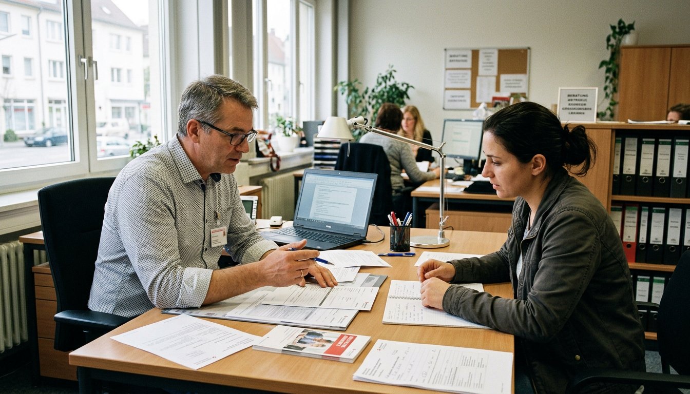Beratungsgespräch zur Förderung einer beruflichen Umschulung
