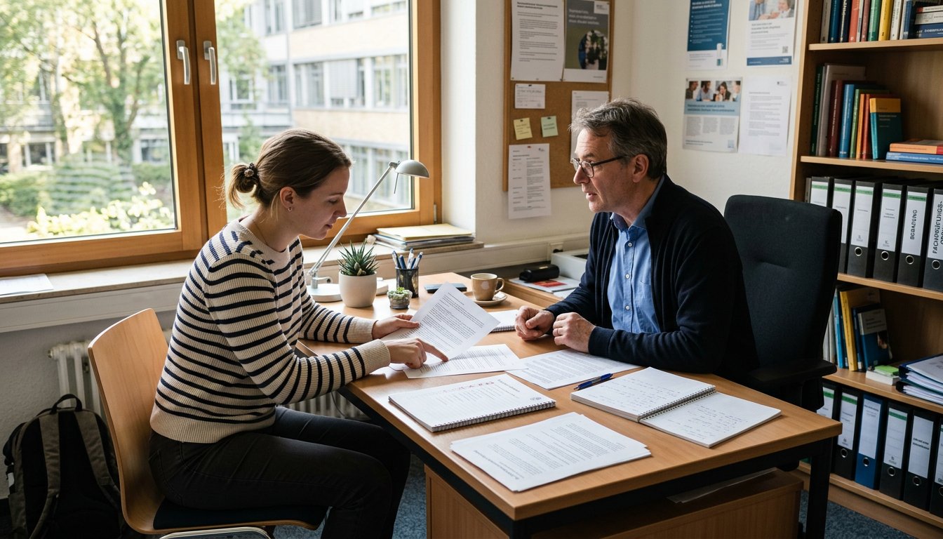 Beratungsgespräch in der Studienberatung einer Hochschule